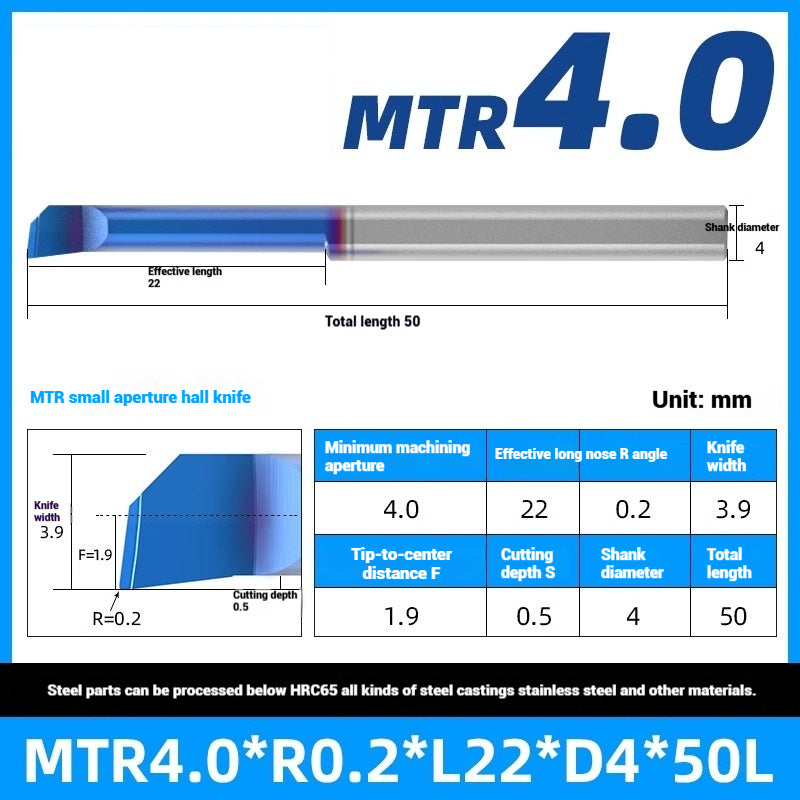 1122-MTR Small Bore Boring Tools Precision Boring Tools for Wear-Resistant Steel CNC Boring Bars Tungsten Carbide Alloy Shock-Resistant Miniature Turning Tools Shandong Denso Pricision Tools Co.,Ltd.